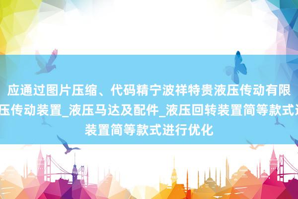 应通过图片压缩、代码精宁波祥特贵液压传动有限公司_液压传动装置_液压马达及配件_液压回转装置简等款式进行优化